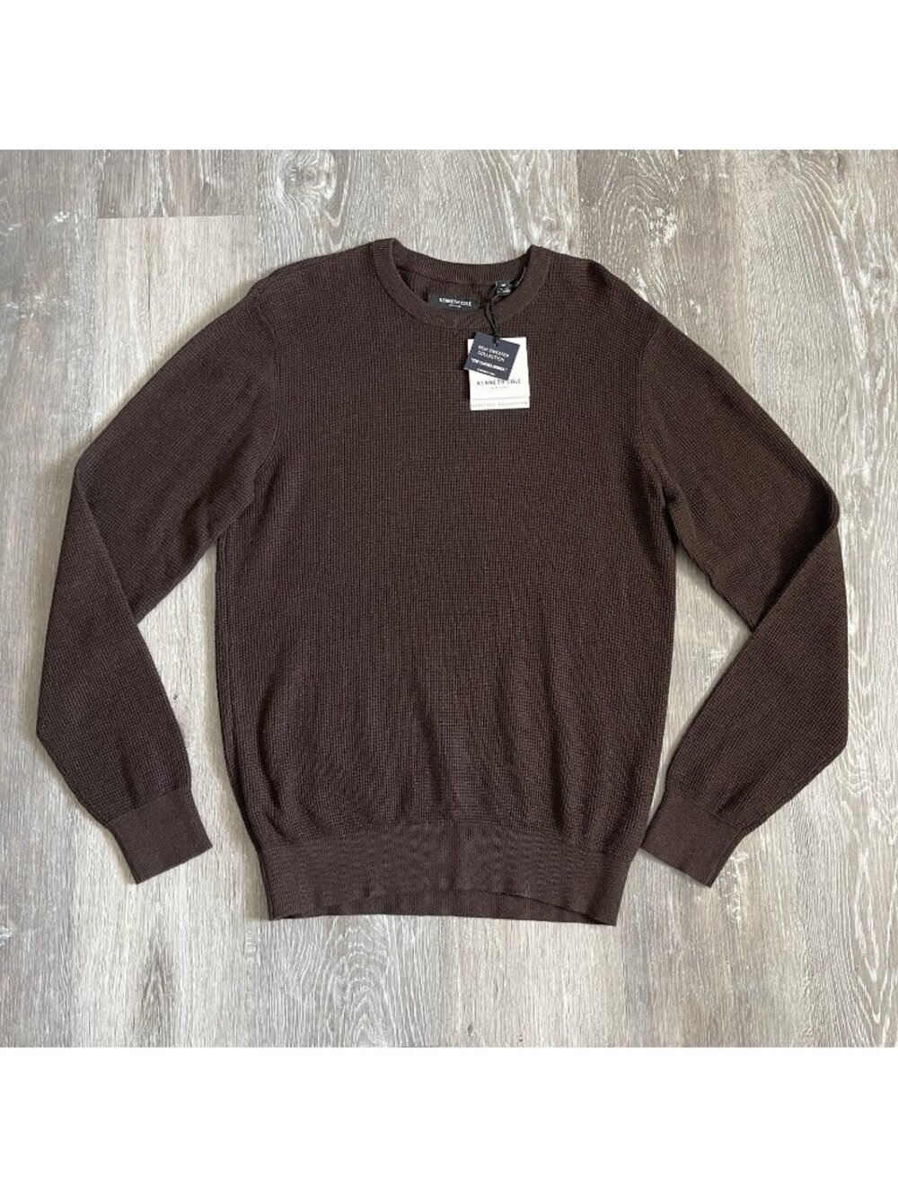 Kenneth Cole Men's Stay Clothes Minded Espresso Knit Men's Crewneck Sweater M